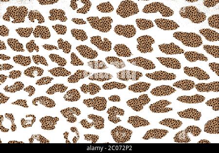 Distressed overlay texture of natural leopard fur, grunge vector background. abstract halftone vector illustration Stock Vector