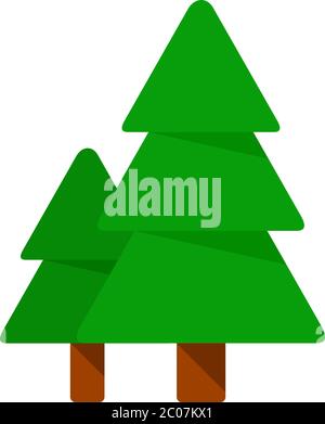 Two forest fir-trees vector flat isolated Stock Vector