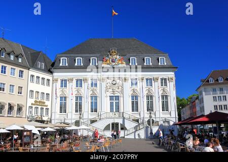Bonn, Germany – June 11, 2020: Old town hall with unidentified people on a sunny evening in June. It was built in Rococo-style by the court architect Stock Photo