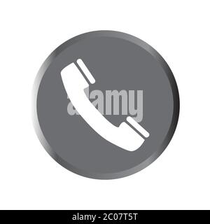 Phone icon - vector illustration with long shadow isolated on gray Stock Vector