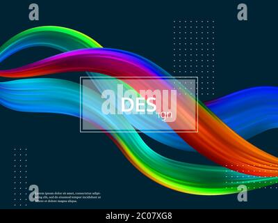Trendy abstract wave liquid background. Stock Vector