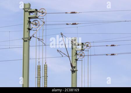 Symbolfoto, Symbolbild Oberleitung, Eisenbahntechnik. Köln; 16.04.2020 Stock Photo