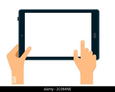 Ordering and delivery of goods using a tablet flat icon vector isolated Stock Vector