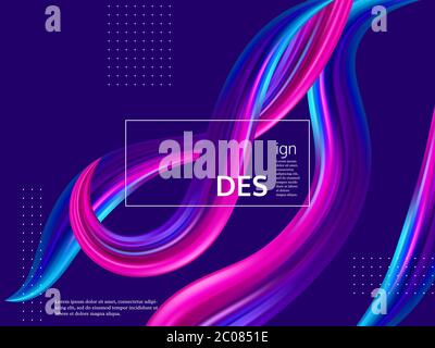 Trendy abstract wave liquid background. Stock Vector