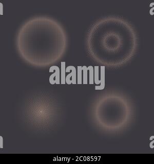Set of halftone circles, halftone dot pattern. Stock Vector