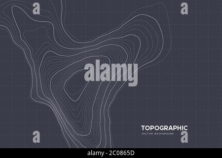 Topographic map background with copy space. Stock Vector