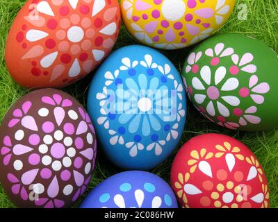 hand-painted easter eggs Stock Photo