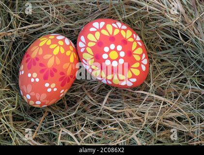 hand-painted easter eggs Stock Photo