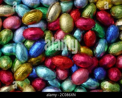 colorfull chocolate in tinfoil Stock Photo