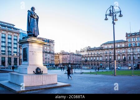 Statue of William Ewart Gladstone  in George Square, Glasgow, Scotland Stock Photo
