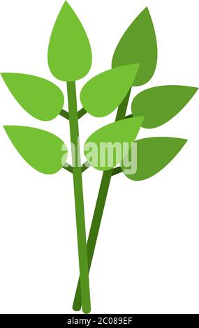 Bay leafs flat icon vector isolated Stock Vector