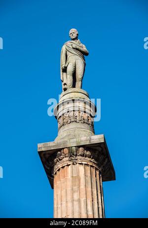 Sir Walter Scott Munument, George Square, Glasgow, Scotland Stock Photo