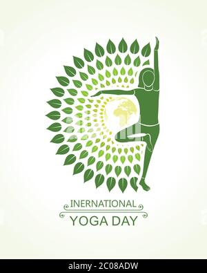 International Yoga Day Logo Design Vector Illustration Stock Vector Image Art Alamy