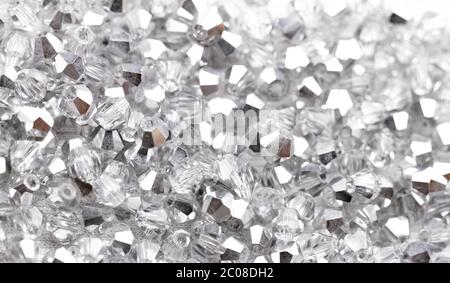 Beautiful glass beads closeup on white background Stock Photo