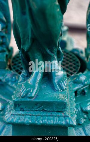 Details of the Wallace Fountains of Paris, France. Designed by Charles-Auguste Lebourg, Sculptor. Stock Photo