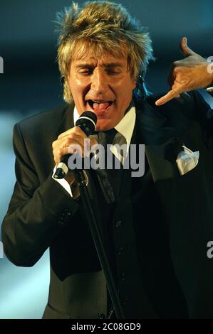 Rod Stewart at the san Remo festival 5th March 2003 Stock Photo