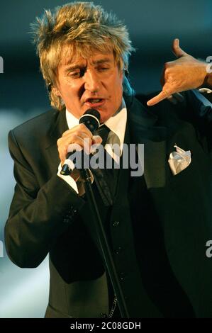 rod Stewart at san Remo Festival 5th March 2003 Stock Photo