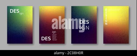 Set of abstract bright colors minimal cover design Stock Vector