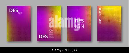 Set of abstract bright colors minimal cover design Stock Vector