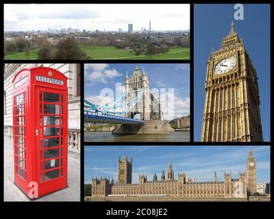 London landmarks collage Stock Photo