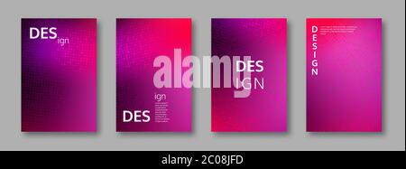 Set of abstract bright colors minimal cover design Stock Vector