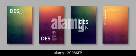 Set of abstract bright colors minimal cover design Stock Vector