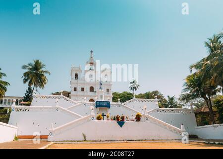 Panaji, Goa, India. Our Lady Of The Immaculate Conception Church Is Located In Panjim. Famous Landmark And Historical Heritage. Popular Destination Stock Photo