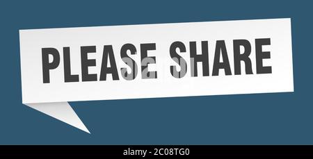 please share banner. please share speech bubble. please share sign Stock Vector