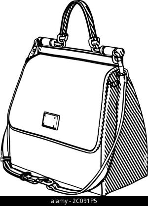 Sketch Of Ladies Handbag Female Stylish Fashion Bag Women Bag Hand Draw  Illustration Royalty Free SVG Cliparts Vectors And Stock Illustration  Image 62318481