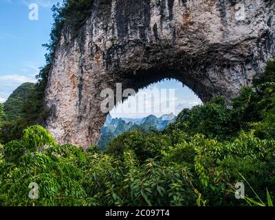 Moon hill near Yangshuo Stock Photo