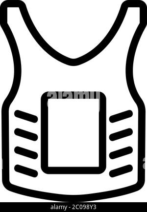 paintball body armor icon vector outline illustration Stock Vector