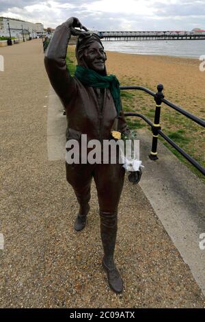 The Amy Johnson bronze statue, Central Parade, Herne Bay town, Kent County; England; UK Stock Photo