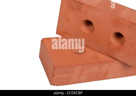 Red building brick isolated on white Stock Photo