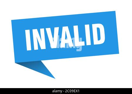 invalid banner. invalid speech bubble. invalid sign Stock Vector Image ...