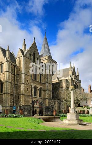 The exterior of Rochester Cathedral, Rochester City, Kent County, England, UK Stock Photo