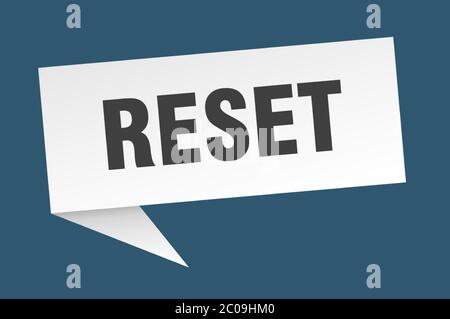 reset banner. reset speech bubble. reset sign Stock Vector