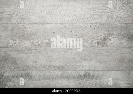 Grey wood texture background viewed from above. The wooden planks are stacked horizontally and have a worn look. This surface would be great as design Stock Photo