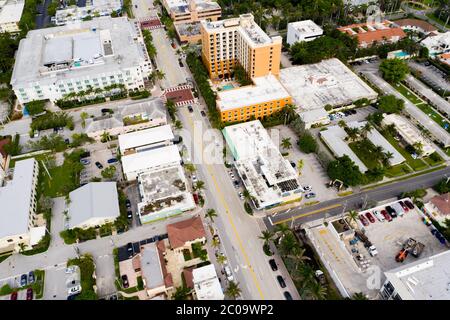 Aerial photo Atlantic Avenue Delray Beach Florida USA Stock Photo