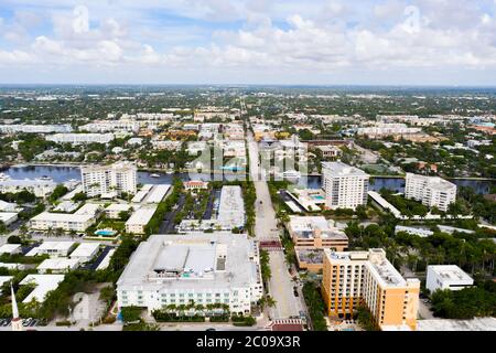 Aerial photo Atlantic Avenue Delray Beach Florida USA Stock Photo