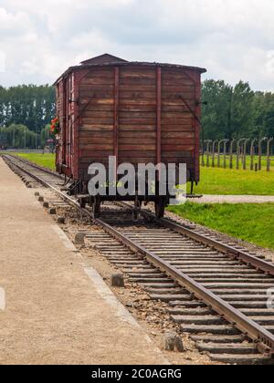 Transport wagon used for deportation to concentration camp Stock Photo