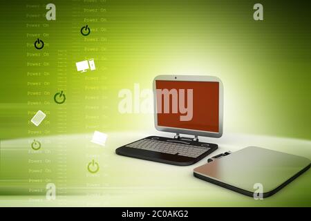 computer bag with laptop Stock Photo