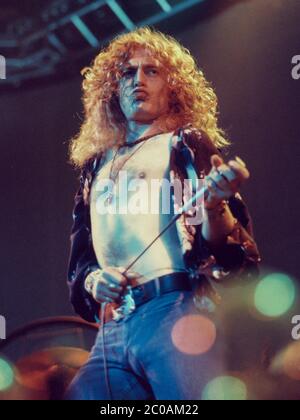 Led Zeppelin in concert at Earl's Court,London 17th May 1975 Stock Photo