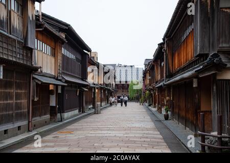 Higashi Chaya Tea Distrct, a lovely area with beautiful geisha preserved houses. Stock Photo