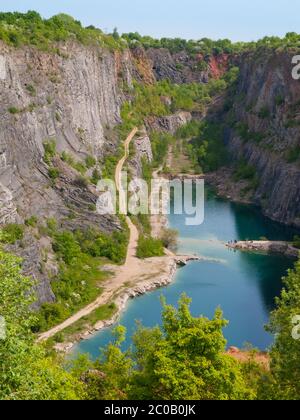 Old lime quarry called Big Amerika in Central Bohemia, Czech Republic Stock Photo