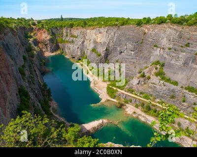 Old lime quarry called Big Amerika in Central Bohemia, Czech Republic Stock Photo