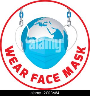 Wear Face Mask Creative design Stock Vector