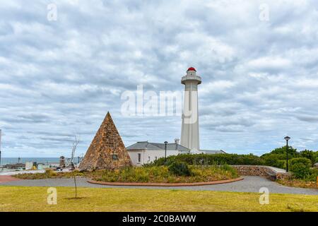 Historical Donkin Reserve Pyramid and Lighthouse built in 1861 in Port Elizabeth, South Africa Stock Photo