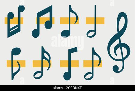 Music notes icons set. Vector illustration eps 10 Stock Vector