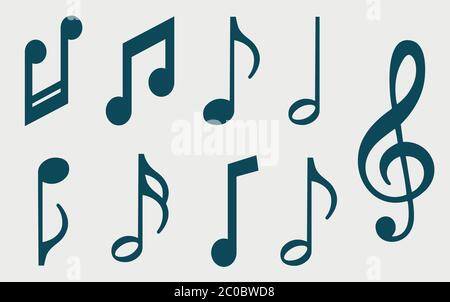 Music notes icons set. Vector illustration eps 10 Stock Vector