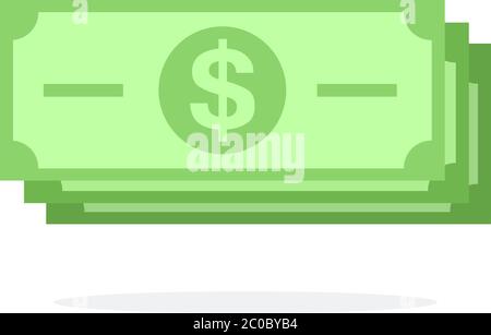 Dollar banknotes flat icon vector isolated Stock Vector